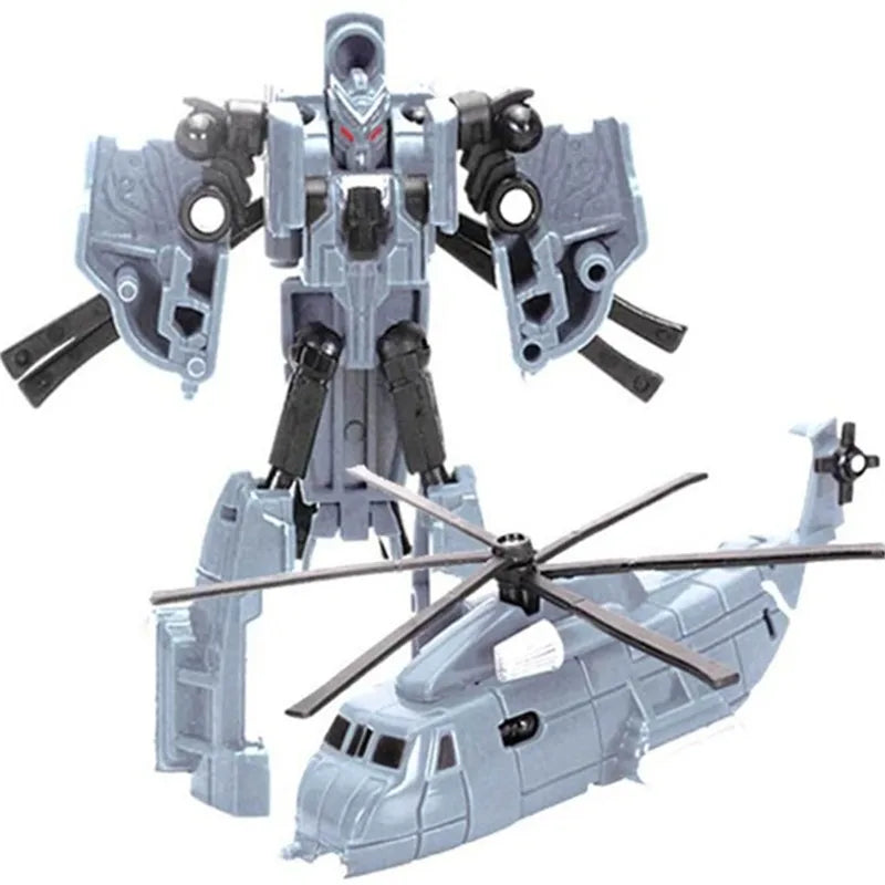 Mini Transformation Robot Car Toy – Anime Deformation Helicopter Figure for Kids