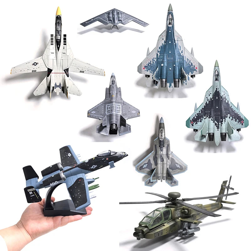 DIY Military Building Blocks – AH-64 / F14 / SU57 / F22 Fighter & Truck Model Kit