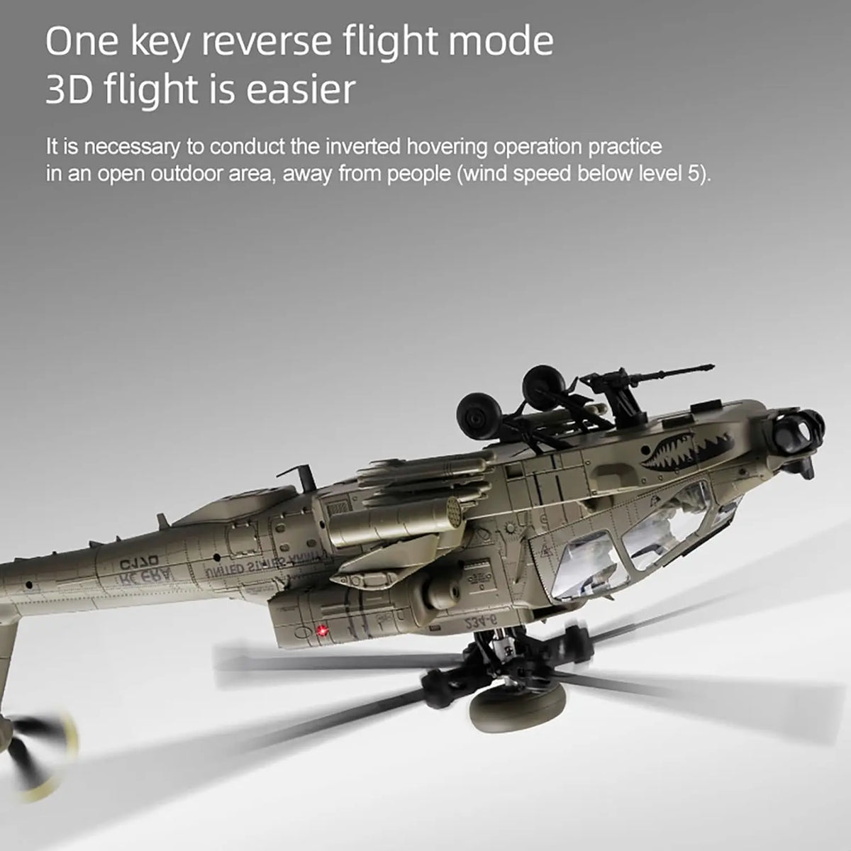 C170 AH-64D Remote Control Helicopter – 1/48 Scale Brushless Motor for Adults