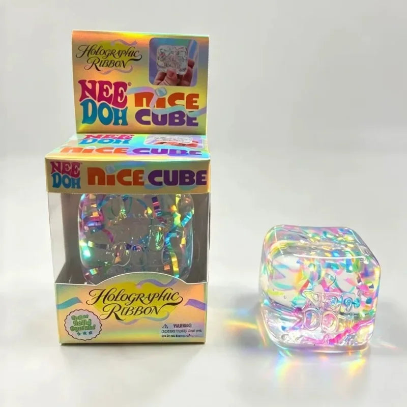 NeeDoh Holographic Ribbon Sensory Squeeze Toy – Stretch, Knead & Anxiety Relief Fidget