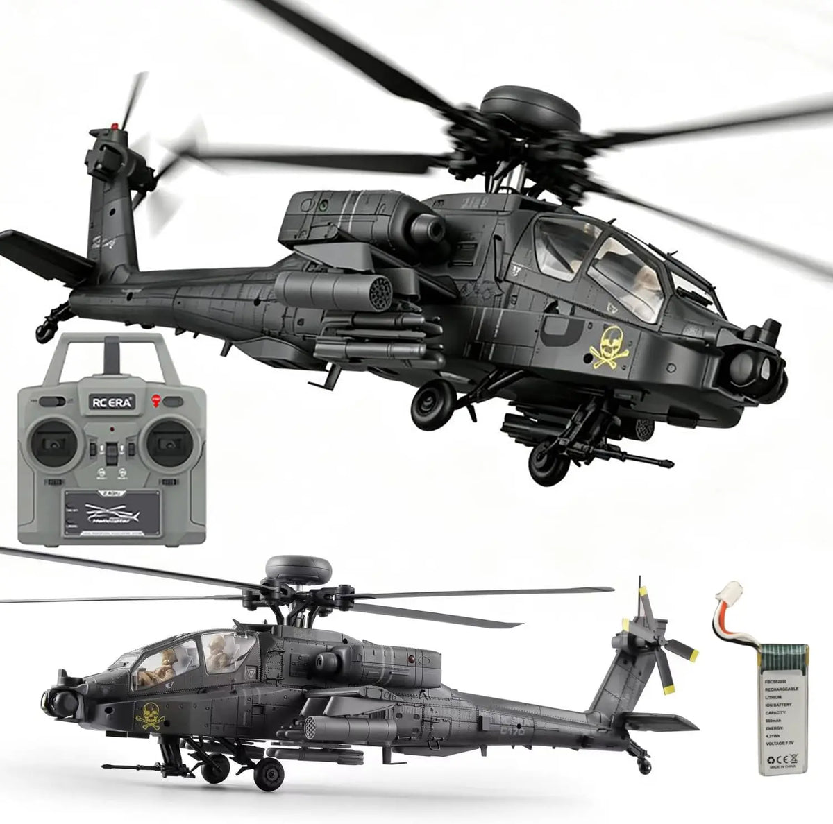 C170 AH-64D Remote Control Helicopter – 1/48 Scale Brushless Motor for Adults