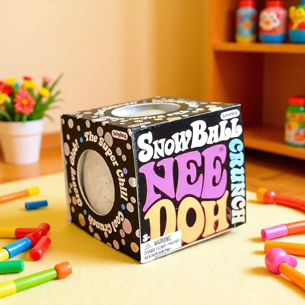 NeeDoh Snow Ball Sensory Squeeze Toy – Crunch, Pinch & Stress Relief Fidget