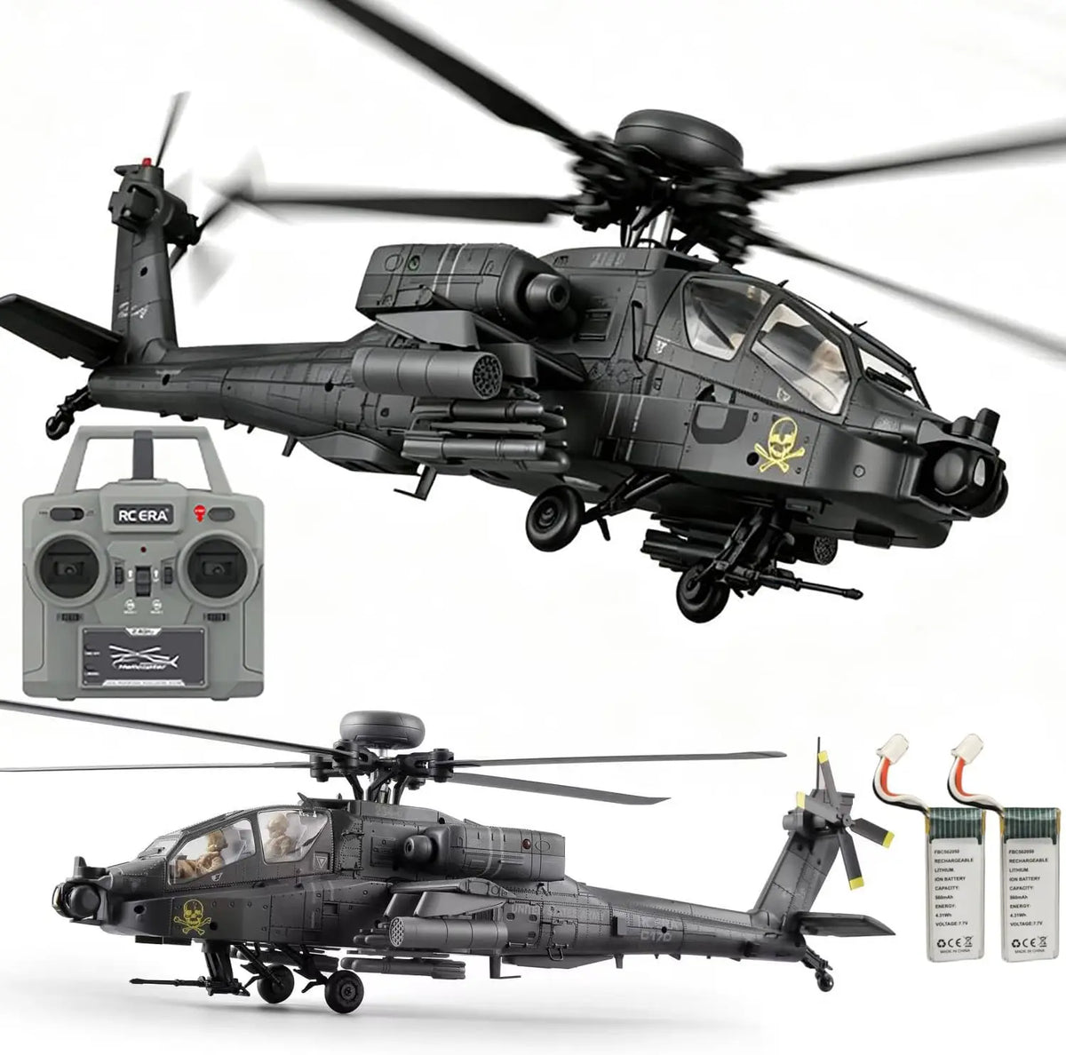 C170 AH-64D Remote Control Helicopter – 1/48 Scale Brushless Motor for Adults