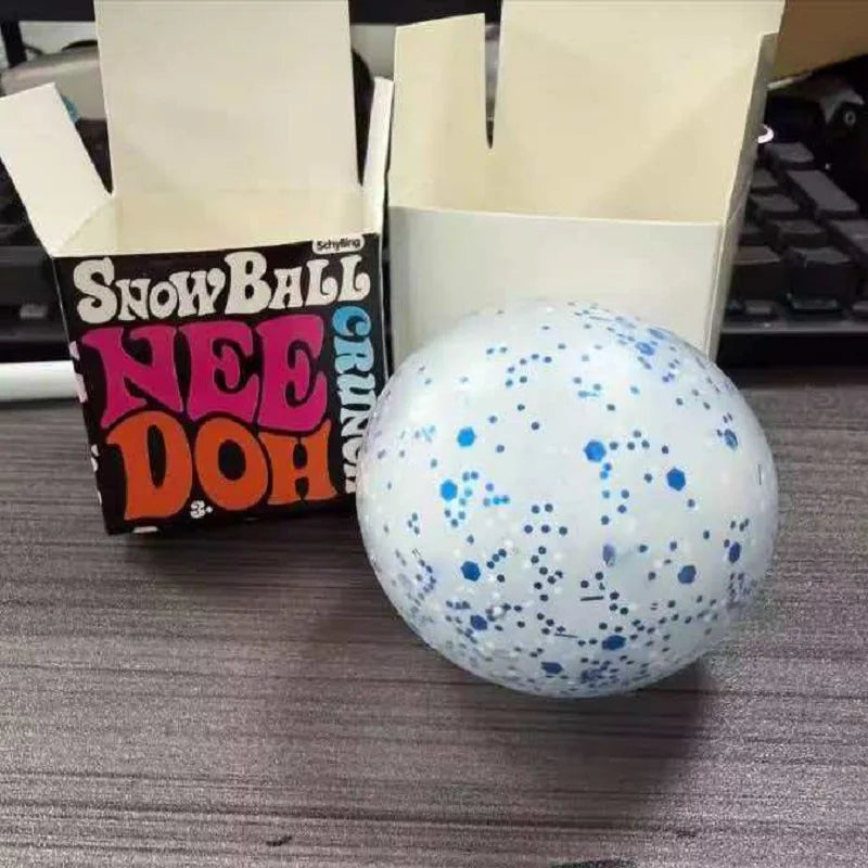 NeeDoh Snow Ball Sensory Squeeze Toy – Crunch, Pinch & Stress Relief Fidget