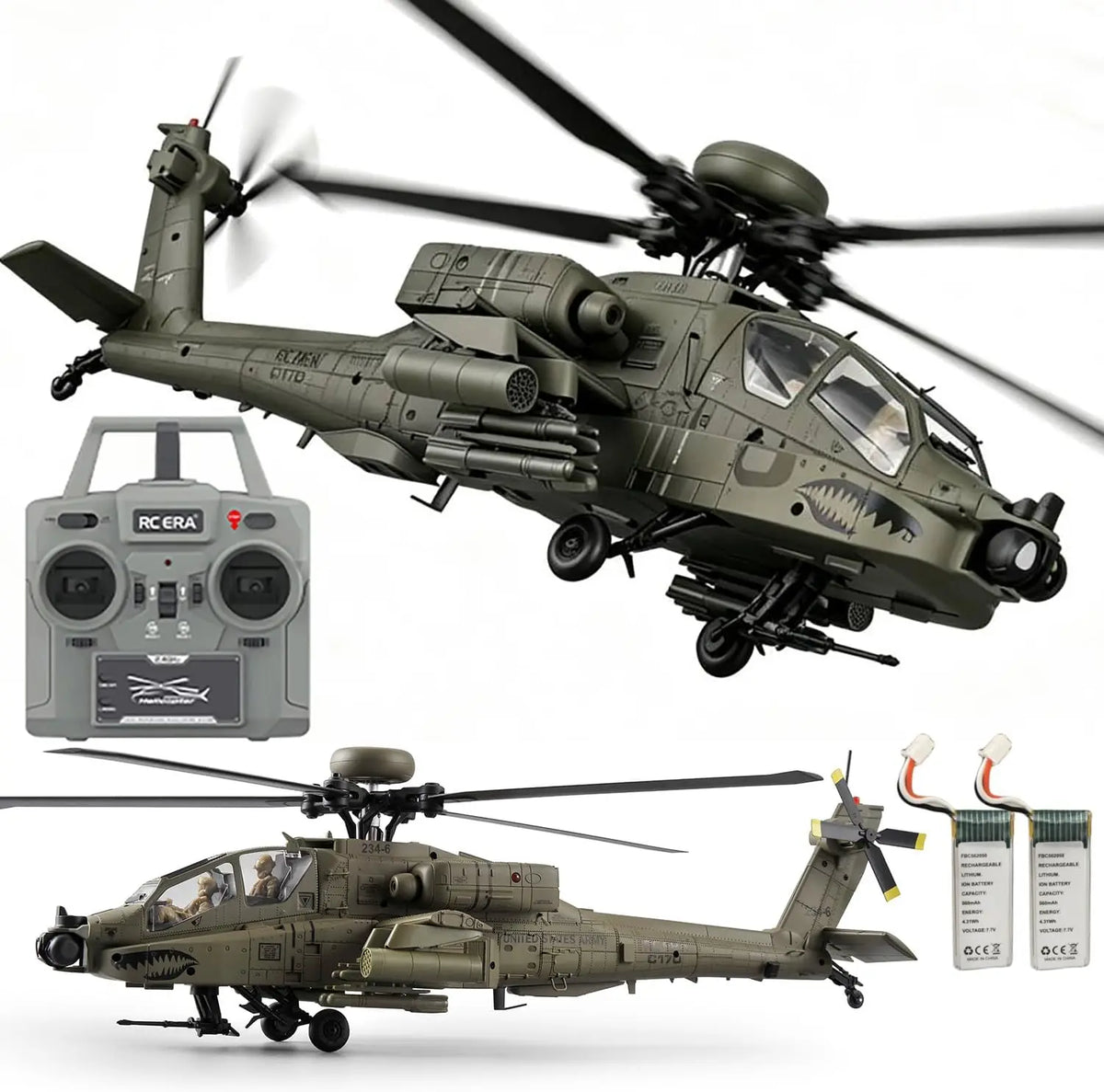 C170 AH-64D Remote Control Helicopter – 1/48 Scale Brushless Motor for Adults